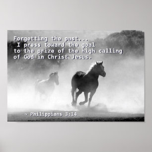 Filippinerna 3:14 Jag trycker på mot målet, Horses Poster