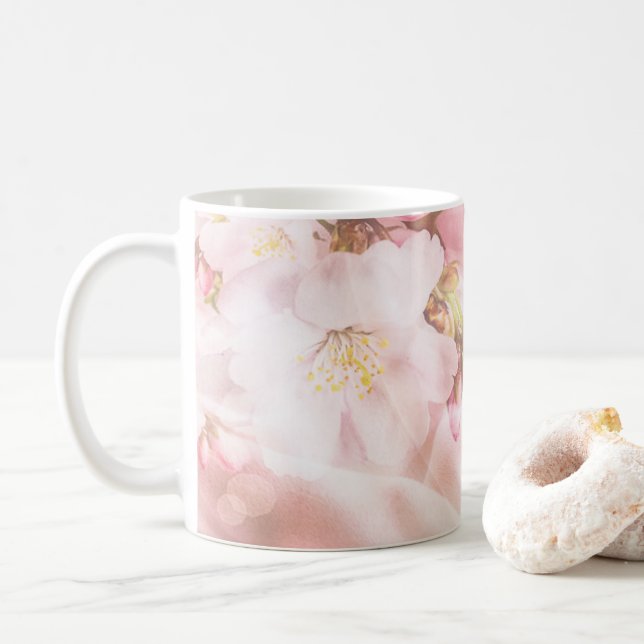 Filippinerna 413 gör all sak mjuk Rosa Blommigt Kaffemugg (Med munk)