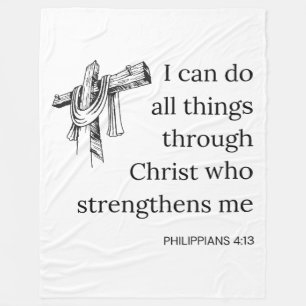 Filippinerna 4:13 Bibelskript KJV-citat Fleecefilt