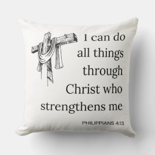 Filippinerna 4:13 Bibelskript KJV-citat Kudde