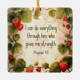 Filippinerna 4:13 Bibelverse på tidslös design Julgransprydnad Keramik