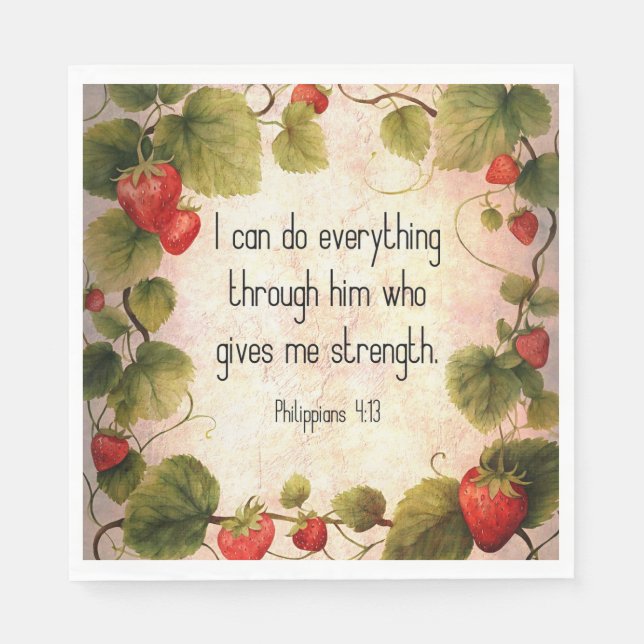 Filippinerna 4:13 Bibelverse på tidslös design Pappersservett (Framsidan)