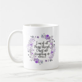 Filippinerna 4:13 Bible Scripture Lila Lavender Kaffemugg