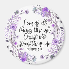 Filippinerna 4:13 Bible Scripture Lila Lavender Magnet
