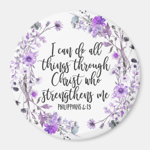Filippinerna 4:13 Bible Scripture Lila Lavender Magnet