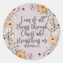 Filippinerna 4:13 Bible Scripture Verse Blommigt B