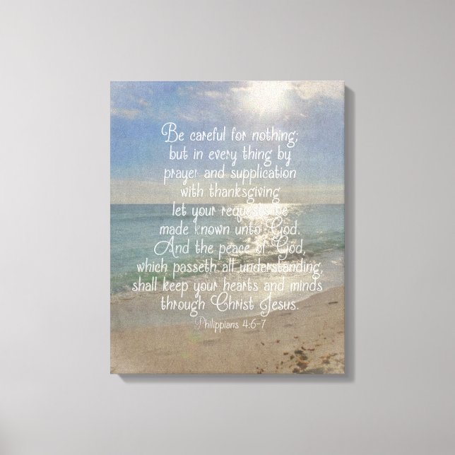 Filippinerna 4:13 Bible Verse Beach Christian Art Canvastryck (Framsida)