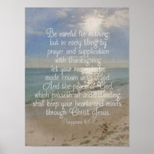 Filippinerna 4:13 Bible Verse Beach Christian Art Poster
