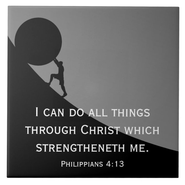 Filippinerna 4:13 Bible Verse Christian Kakelplatta (Framsidan)