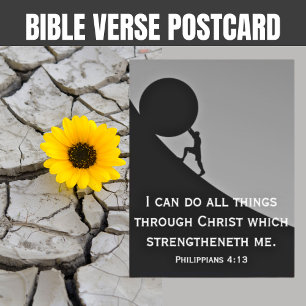 Filippinerna 4:13 Bible Verse Christian Vykort