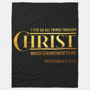 Filippinerna 4:13 Bible Verse KJV-citat Fleecefilt