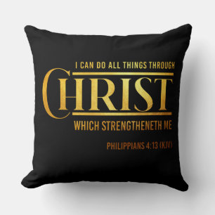 Filippinerna 4:13 Bible Verse KJV-citat Kudde
