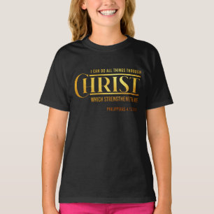 Filippinerna 4:13 Bible Verse KJV Quote Girl's T Shirt