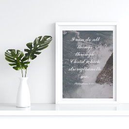 Filippinerna 4:13 Bible Verse Majestic Ocean Poster