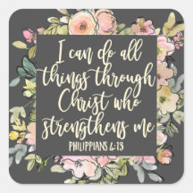 Filippinerna 4:13 Bible Verse Söt Pastel Blommigt