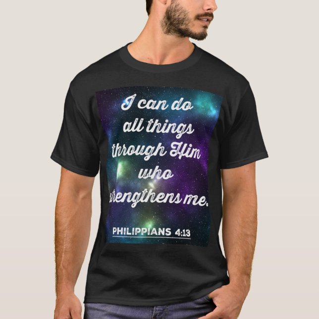 Filippinerna 4:13 Bible Verse T Shirt (Framsida)