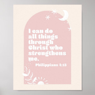 Filippinerna 4:13 Boho  Rosa Arch Poster
