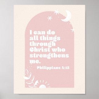 Filippinerna 4:13 Boho Rosa Arch Poster