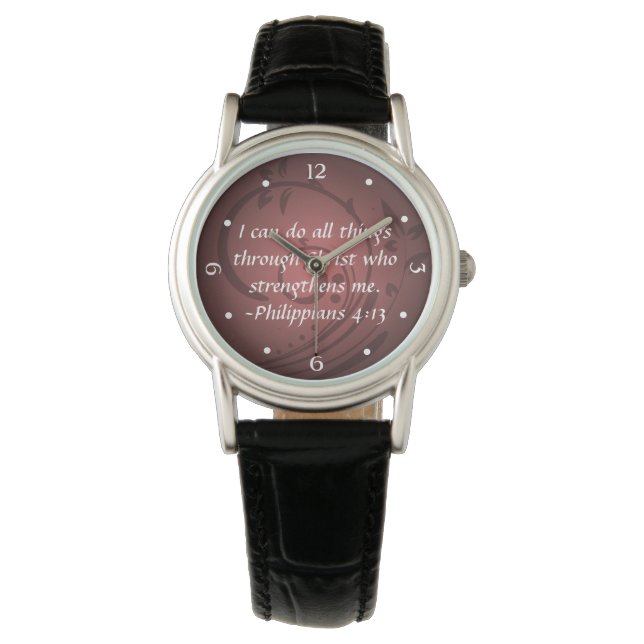 Filippinerna 4:13 Christian Bible Verse Armbandsur (Framsida)