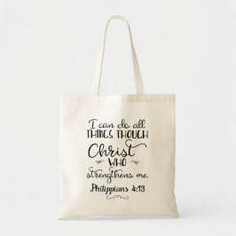 Filippinerna 4:13 Christian Bible Verse Faith Tote Tygkasse