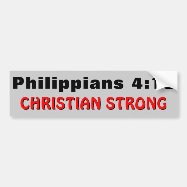Filippinerna 4:13 Christian Strong Bildekal (Framsidan)