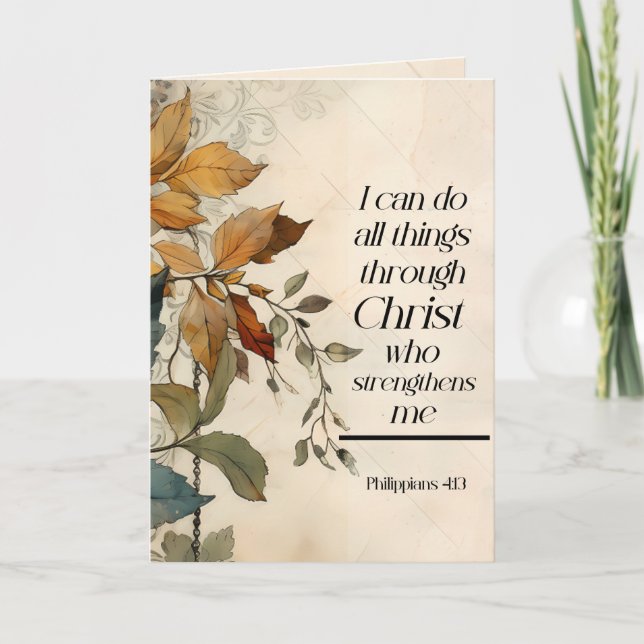 Filippinerna 4:13 Hela sak genom Kristus Bible Kort (Framsida)