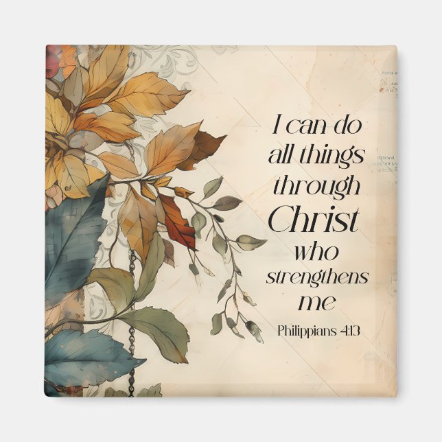 Filippinerna 4:13 Hela sak genom Kristus Bible Magnet (Framsidan)