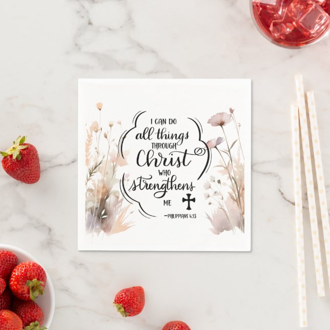 Filippinerna 4:13 Hela sak genom Kristus Bible Pappersservett (Insitu)