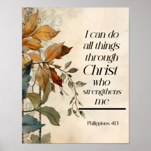 Filippinerna 4:13 Hela sak genom Kristus Bible Poster
