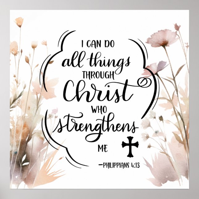 Filippinerna 4:13 Hela sak genom Kristus Bible Poster (Framsidan)