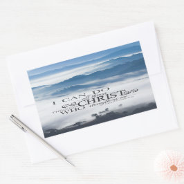 Filippinerna 4:13 Hela sak genom Kristus Bible Rektangulärt Klistermärke