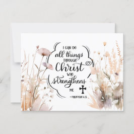 Filippinerna 4:13 Hela sak genom Kristus Bible Vykort