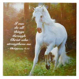 Filippinerna 4:13 Hela sak genom Kristus, Horse Kakelplatta