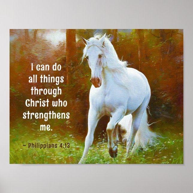 Filippinerna 4:13 Hela sak genom Kristus, Horse Poster (Framsidan)