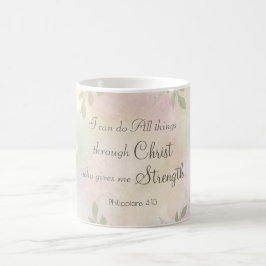 Filippinerna 4:13 Jag kan göra all Sak Rosa Blommi Kaffemugg
