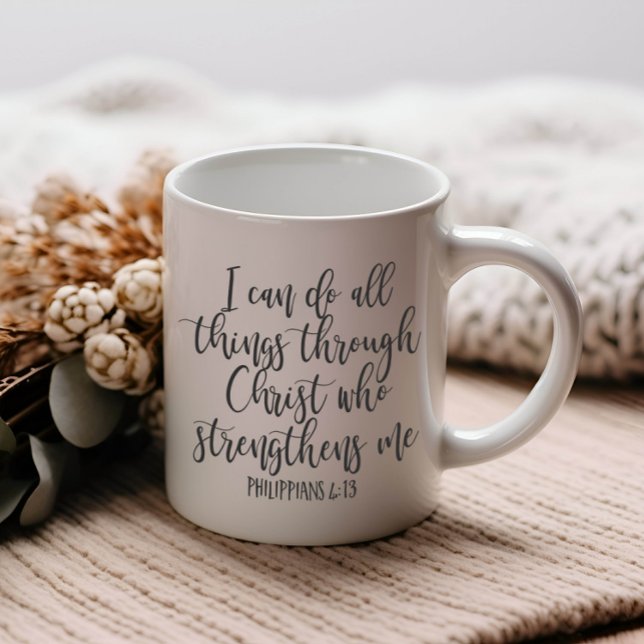 Filippinerna 4:13 Jag kan göra sak, Bible verse Kaffemugg (Skapare uppladdad)