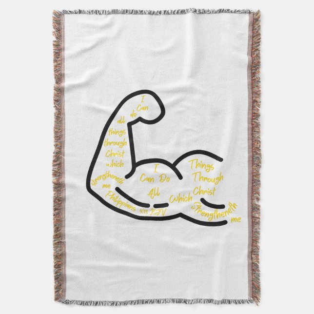 Filippinerna 4:13 KJV Bible Verse Filt (Framsidan Vertikal)