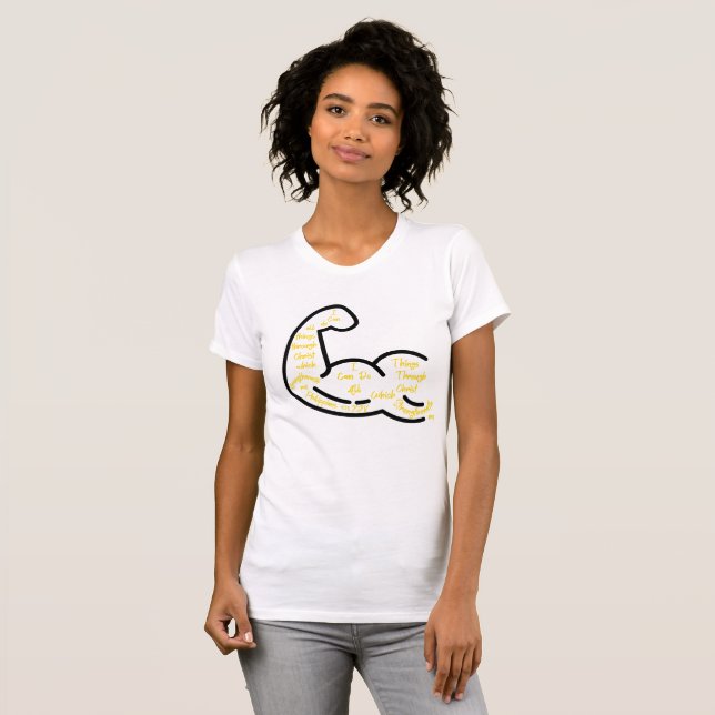 Filippinerna 4:13 KJV Bible Verse Women's T Shirt (Hel framsida)
