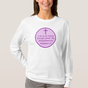 Filippinerna 4:13 Kor Christian Inspiring Lila T Shirt