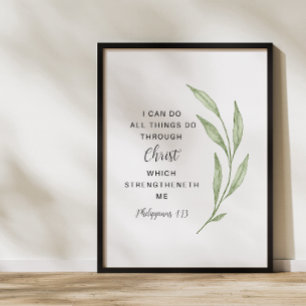Filippinerna 4:13 Skriptkonst Poster