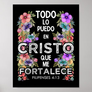 Filippinerna 4_13 Spanska kristna bibeln Verse Jes Poster