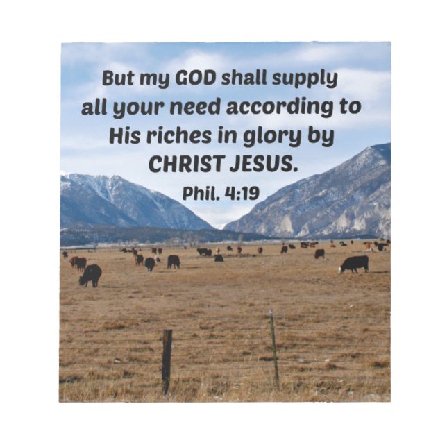 Filippinerna 4:19 anteckningsblock (Framsida)