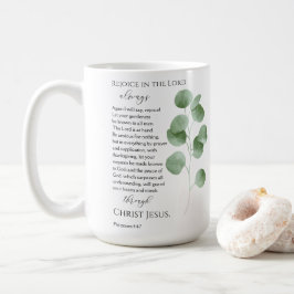 Filippinerna 4:4-7 Bible Verses Eucalyptus Lövs Kaffemugg