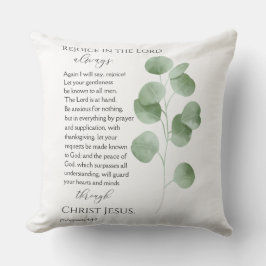 Filippinerna 4:4-7 Bible Verses Eucalyptus Lövs Kudde