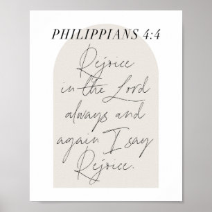 Filippinerna 4:4 Minimal Boho Beige Arch-skript Poster