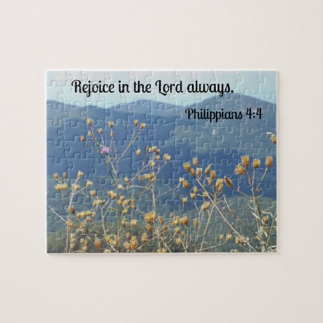 Filippinerna 4:4 Rejoice i Herren. Pussel (Horisontell)