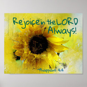 Filippinerna 4:4 Rejoice in the Lord Alltid! Bibel Poster