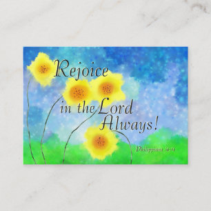 Filippinerna 4:4 Rejoice in the Lord Alltid! Bibel Visitkort