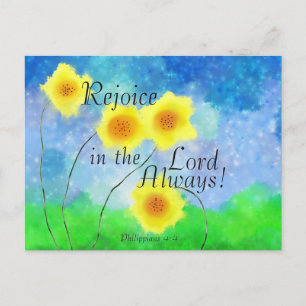 Filippinerna 4:4, Rejoice in the Lord Always Vykort