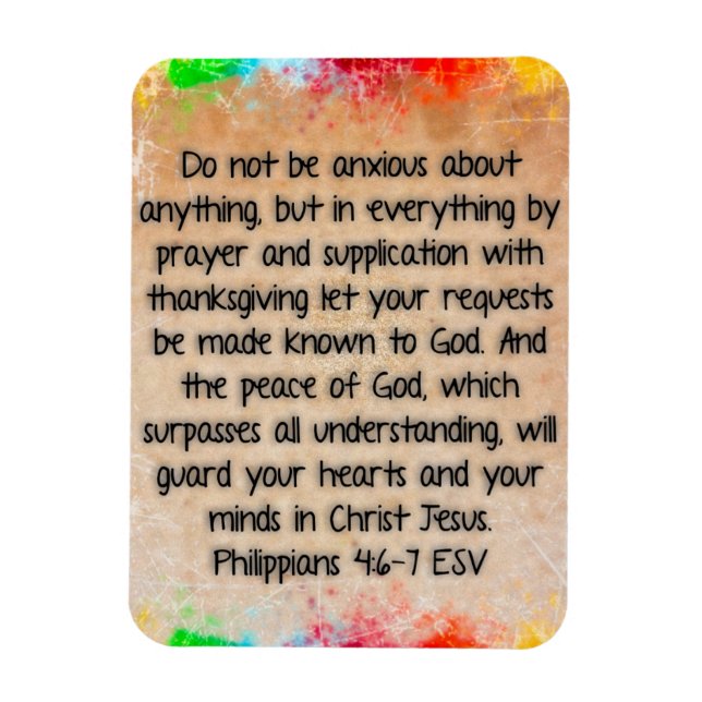 Filippinerna 4:6-7 Bible Verse Magnet (Vertikal)